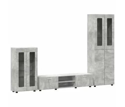 Tv Skapīšu Komplekts Ar Plauktu Betona Pelēks Inženierijas Koks Vidaxl