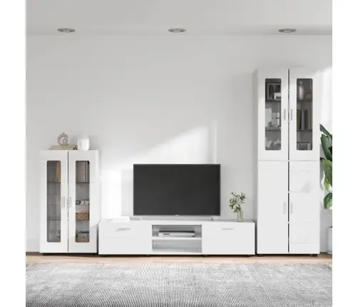 Tv Skapīšu Komplekts Ar Atvilktni Augsta Spīduma Baltā Krāsa Vidaxl