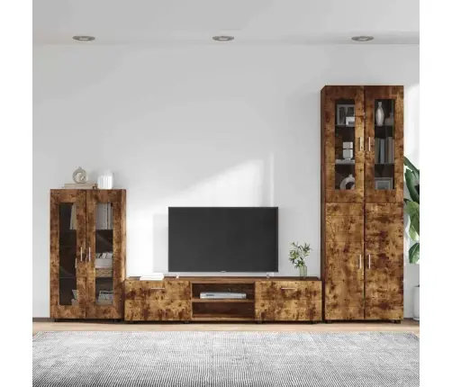 Tv Spintelių Komplektas Rūkyta Ąžuolas Apdirbta Mediena