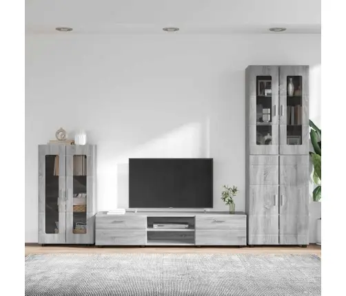 Tv Skapīšu Komplekts Ar Plauktu Pelēks Sonoma Inženierijas Koks Vidaxl