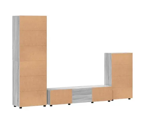 Tv Skapīšu Komplekts Ar Plauktu Pelēks Sonoma Inženierijas Koks Vidaxl