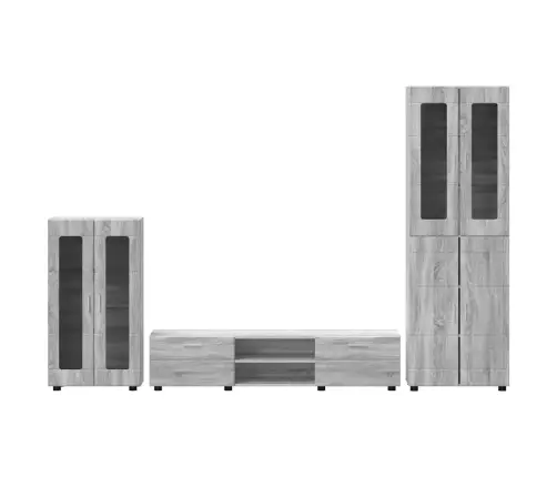 Tv Skapīšu Komplekts Ar Plauktu Pelēks Sonoma Inženierijas Koks Vidaxl