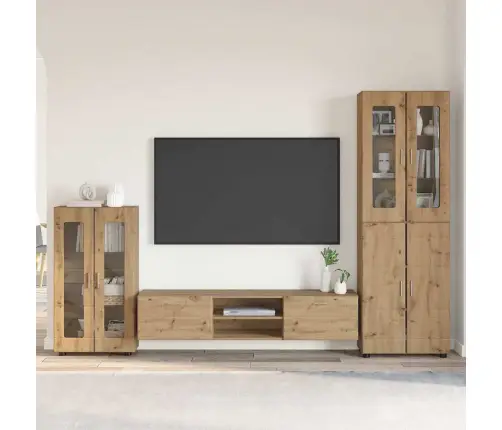 Tv Spintelių Komplektas Amatininkų Ąžuolas Apdirbta Mediena