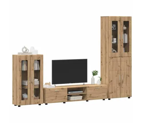 Tv Spintelių Komplektas Amatininkų Ąžuolas Apdirbta Mediena