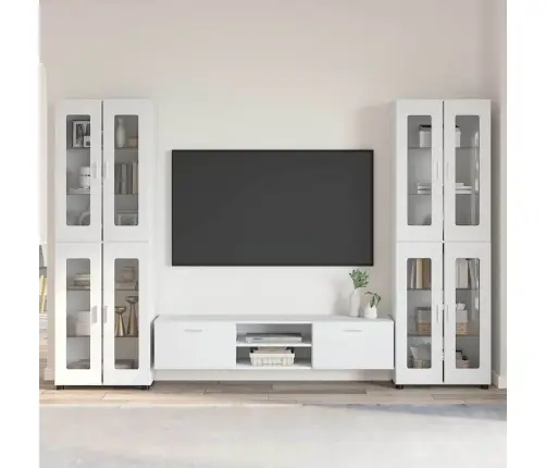 Tv Skapīšu Komplekts Ar Atvilktni Balts Inženierijas Koks Vidaxl