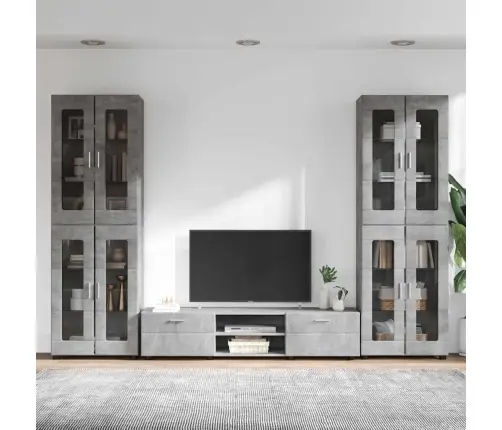 Tv Skapīšu Komplekts Ar Plauktu Betona Pelēks Inženierijas Koks Vidaxl