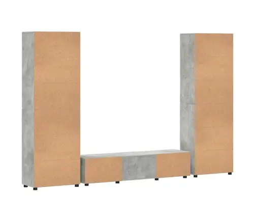 Tv Skapīšu Komplekts Ar Plauktu Betona Pelēks Inženierijas Koks Vidaxl