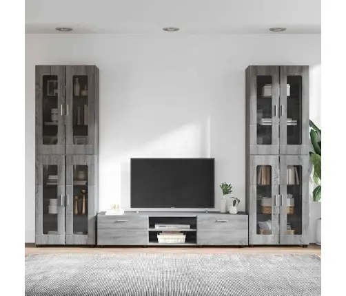 Tv Skapīšu Komplekts Ar Plauktu Pelēks Sonoma Inženierijas Koks Vidaxl