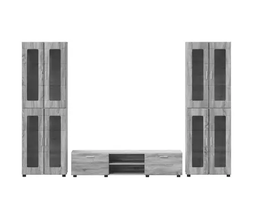 Tv Skapīšu Komplekts Ar Plauktu Pelēks Sonoma Inženierijas Koks Vidaxl