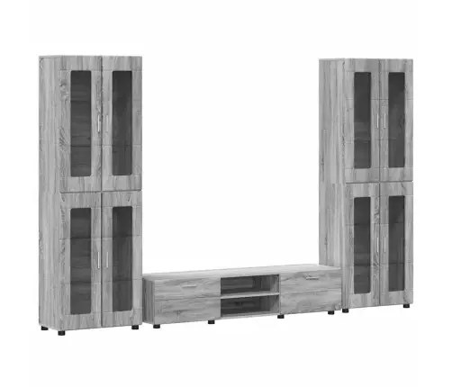 Tv Skapīšu Komplekts Ar Plauktu Pelēks Sonoma Inženierijas Koks Vidaxl