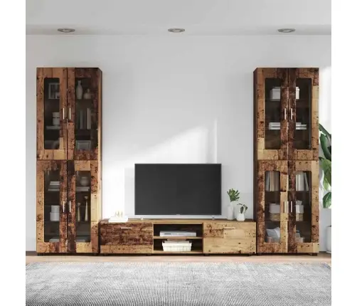 Tv Skapīšu Komplekts Ar Atvilktni Vecs Koks Inženierijas Koks Vidaxl