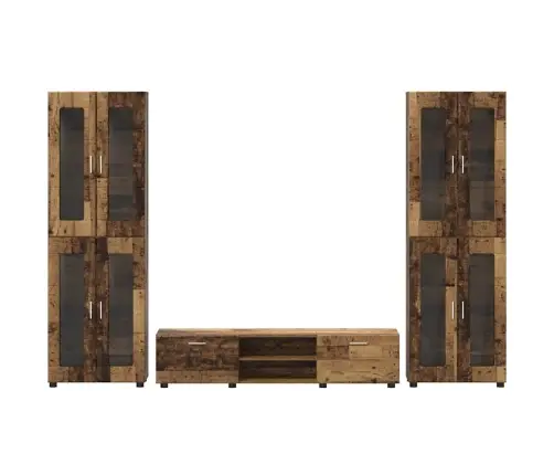 Tv Skapīšu Komplekts Ar Atvilktni Vecs Koks Inženierijas Koks Vidaxl