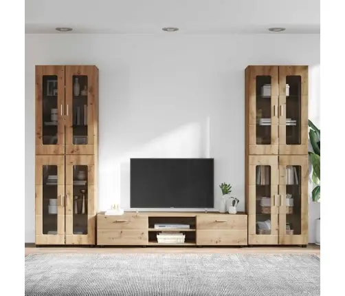 Tv Spintelių Komplektas Amatininkų Ąžuolas Apdirbta Mediena