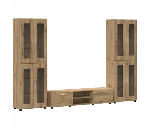 Tv Spintelių Komplektas Amatininkų Ąžuolas Apdirbta Mediena