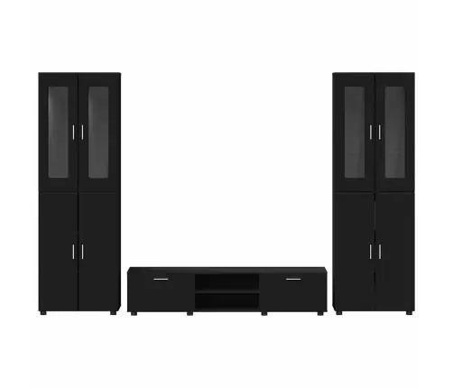 Tv Skapīšu Komplekts Ar Atvilktni Melna Inženierijas Koks Vidaxl