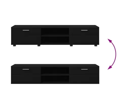 Tv Skapīšu Komplekts Ar Atvilktni Melna Inženierijas Koks Vidaxl