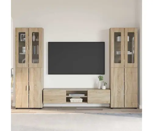 Tv Skapīšu Komplekts Ar Plauktu Sonoma Ozols Inženierijas Koks Vidaxl