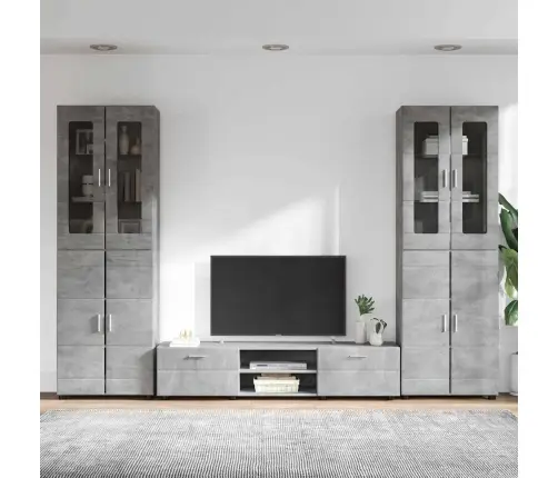 Tv Skapīšu Komplekts Ar Plauktu Betona Pelēks Inženierijas Koks Vidaxl