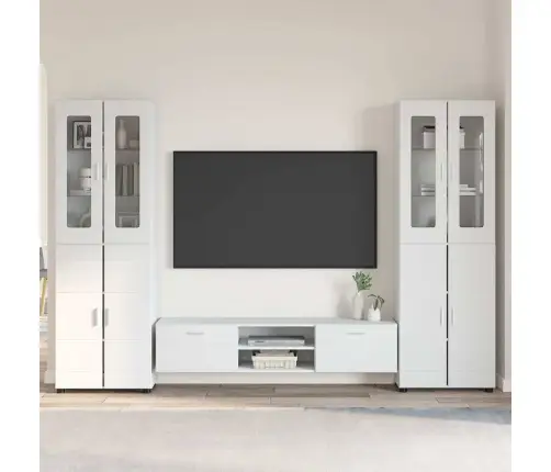 Tv Skapīšu Komplekts Ar Atvilktni Augsta Spīduma Baltā Krāsa Vidaxl
