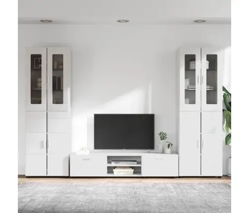 Tv Skapīšu Komplekts Ar Atvilktni Augsta Spīduma Baltā Krāsa Vidaxl