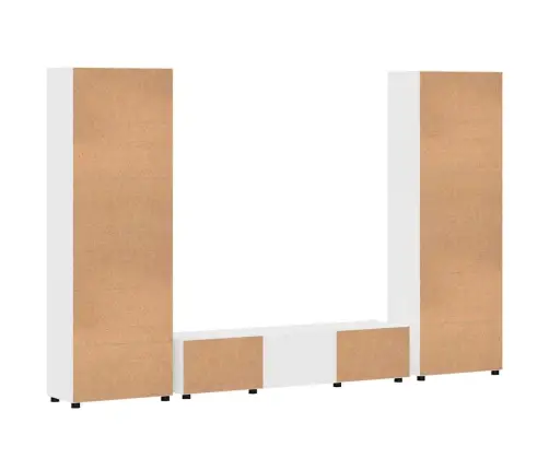 Tv Skapīšu Komplekts Ar Atvilktni Augsta Spīduma Baltā Krāsa Vidaxl