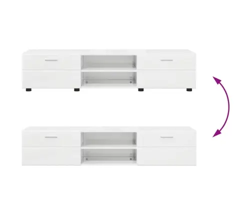 Tv Skapīšu Komplekts Ar Atvilktni Augsta Spīduma Baltā Krāsa Vidaxl