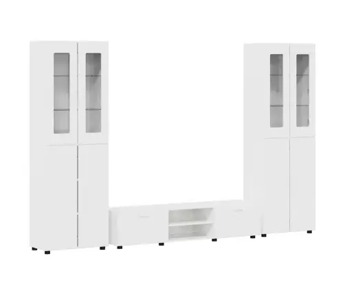 Tv Skapīšu Komplekts Ar Atvilktni Augsta Spīduma Baltā Krāsa Vidaxl
