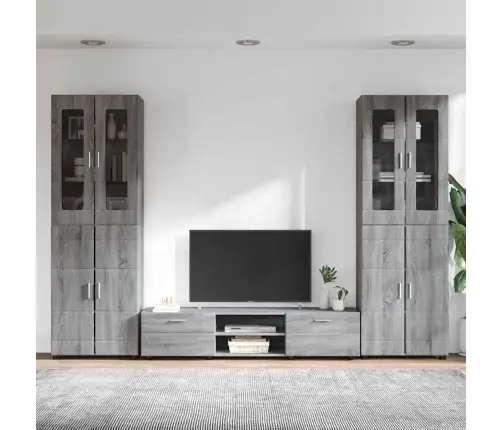 Tv Spintelių Komplektas Pilkas Sonoma Apdirbta Mediena