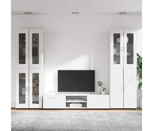 Tv Skapīšu Komplekts Ar Atvilktni Balts Inženierijas Koks Vidaxl