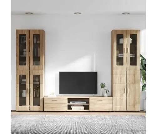 Tv Skapīšu Komplekts Ar Plauktu Sonoma Ozols Inženierijas Koks Vidaxl