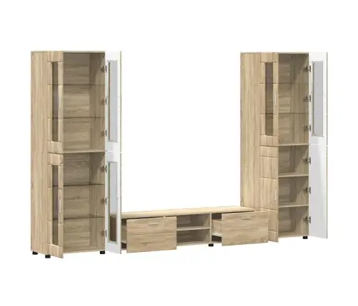 Tv Skapīšu Komplekts Ar Plauktu Sonoma Ozols Inženierijas Koks Vidaxl