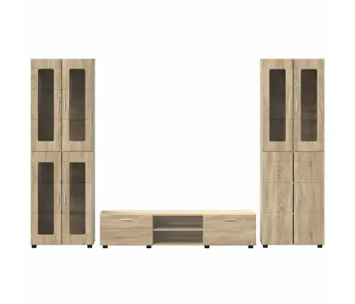 Tv Skapīšu Komplekts Ar Plauktu Sonoma Ozols Inženierijas Koks Vidaxl