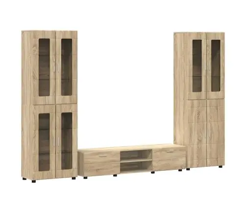 Tv Skapīšu Komplekts Ar Plauktu Sonoma Ozols Inženierijas Koks Vidaxl