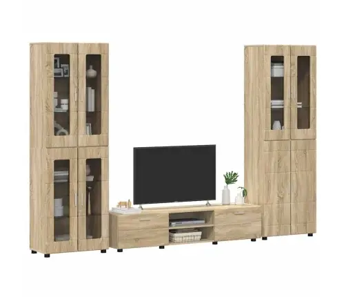 Tv Skapīšu Komplekts Ar Plauktu Sonoma Ozols Inženierijas Koks Vidaxl