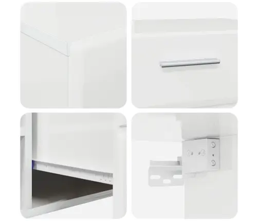 Tv Skapīšu Komplekts Ar Atvilktni Augsta Spīduma Baltā Krāsa Vidaxl