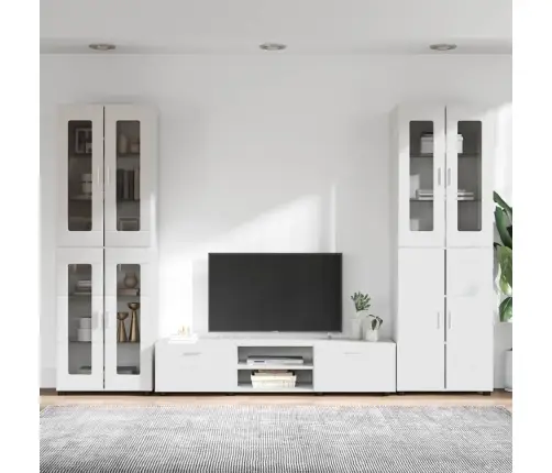 Tv Skapīšu Komplekts Ar Atvilktni Augsta Spīduma Baltā Krāsa Vidaxl