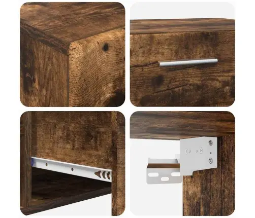 Tv Skapīšu Komplekts Ar Plauktu Dūmaka Ozols Inženierijas Koks Vidaxl