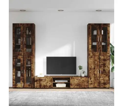 Tv Skapīšu Komplekts Ar Plauktu Dūmaka Ozols Inženierijas Koks Vidaxl