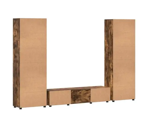 Tv Skapīšu Komplekts Ar Plauktu Dūmaka Ozols Inženierijas Koks Vidaxl