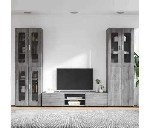 Tv Spintelių Komplektas Pilkas Sonoma Apdirbta Mediena
