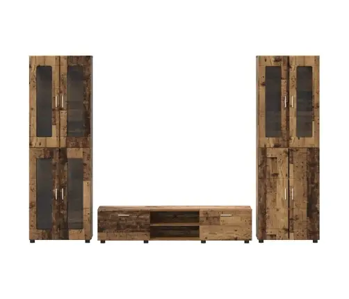 Tv Skapīšu Komplekts Ar Atvilktni Vecs Koks Inženierijas Koks Vidaxl