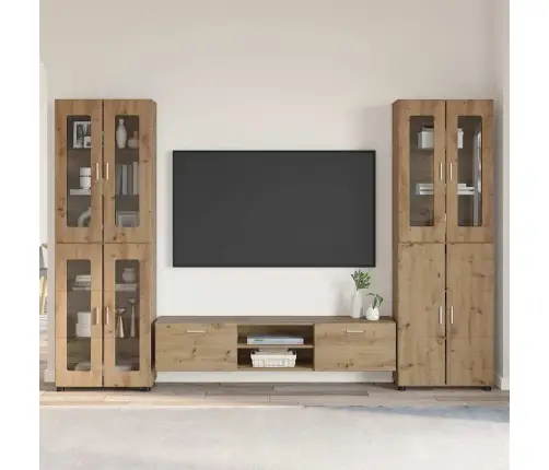 Tv Spintelių Komplektas Amatininkų Ąžuolas Apdirbta Mediena