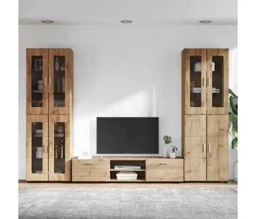 Tv Spintelių Komplektas Amatininkų Ąžuolas Apdirbta Mediena