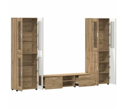 Tv Spintelių Komplektas Amatininkų Ąžuolas Apdirbta Mediena