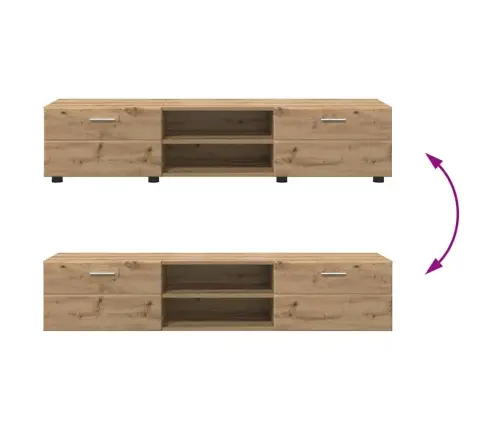 Tv Spintelių Komplektas Amatininkų Ąžuolas Apdirbta Mediena