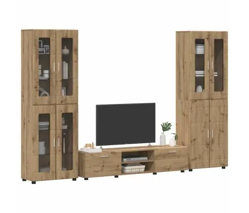 Tv Spintelių Komplektas Amatininkų Ąžuolas Apdirbta Mediena