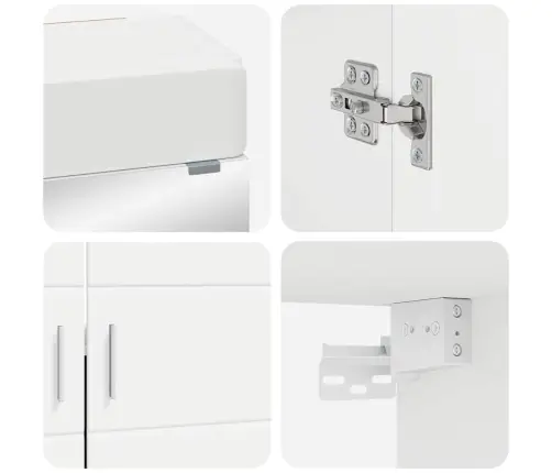 Vannas Istabas Skapju Komplekts Ar Spoguli Tulum Balts Vidaxl