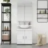 Vannas Istabas Skapju Komplekts Ar Spoguli Tulum Balts Vidaxl