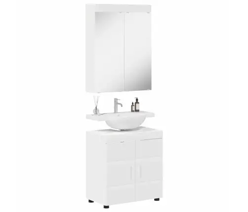 Vannas Istabas Skapju Komplekts Ar Spoguli Tulum Balts Vidaxl