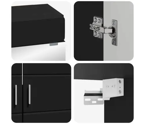 Vannas Istabas Mēbeļu Komplekts Tulum Melna Inženierijas Koks Vidaxl